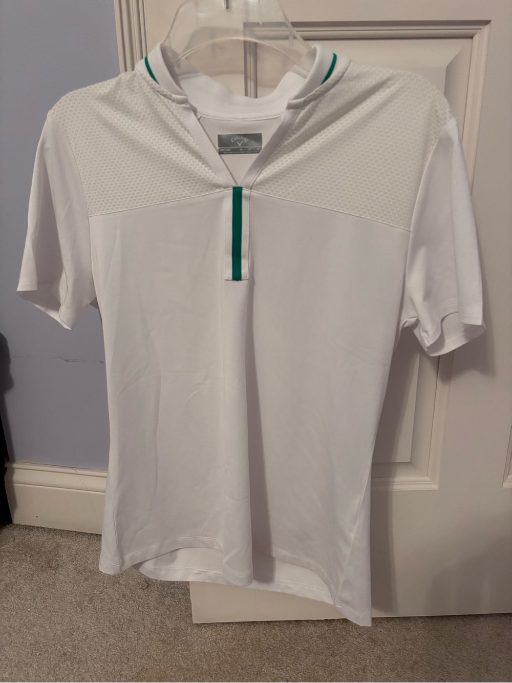 Callaway White Polo with Green Trim